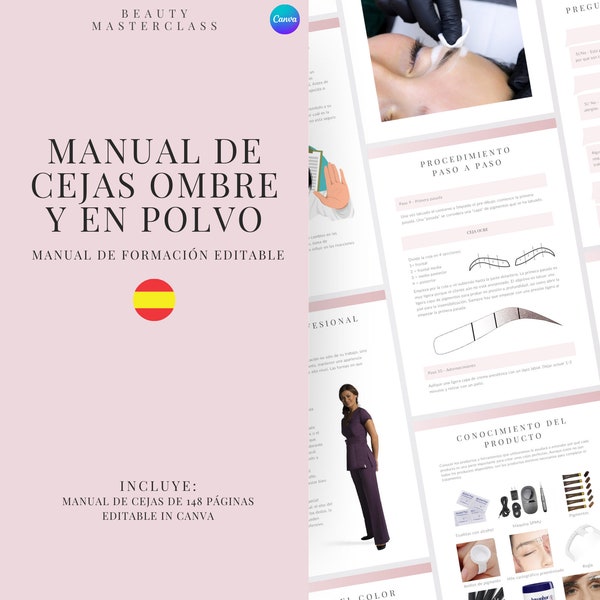 Manuel de formation au microshading - Sourcils ombrés et poudrés | Guide modifiable pour les formateurs et les étudiants, imprimable, téléchargement immédiat