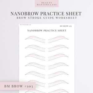 Hoja de práctica de Nanobrow BMBrow n.° 103 / Hoja de trabajo editable para instructores de cejas de SPMU, imprimible, descarga instantánea