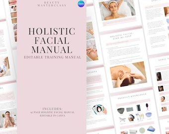 Holistic Facial Training Manual - Editable Facial and Massage Course for Trainers, Beauty Academies