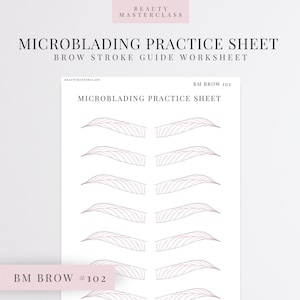 BMBrow n.° 102: Hoja de práctica de microblading/Hoja de trabajo editable para instructores de cejas de SPMU, imprimible, descarga instantánea
