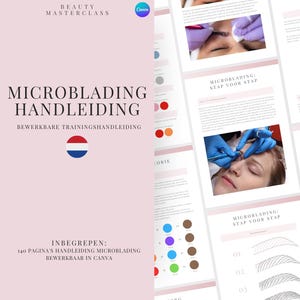 Dutch Microblading Training Manual | Editable Guide for Trainers, Students, Printable, Instant Download