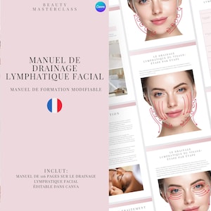 French Facial Lymphatic Drainage Training Manual - Editable Lymphatic Drainage Course eBook for Facial Massage Therapy