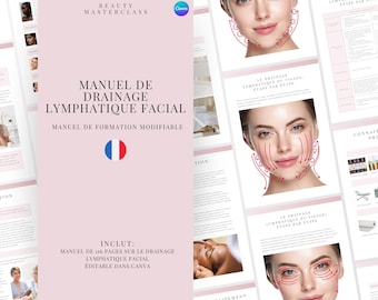 French Facial Lymphatic Drainage Training Manual - Editable Lymphatic Drainage Course eBook for Facial Massage Therapy