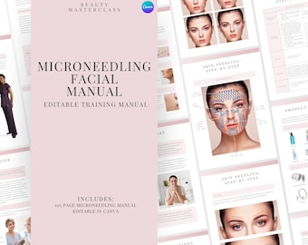 Microneedling Facial Editable Training Manual - Editable Skin Needling Advanced Facial Course for Trainers, Beauty Academies
