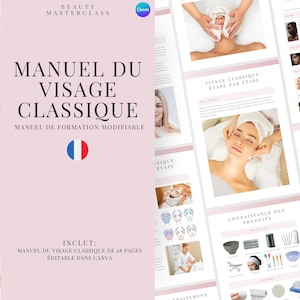 French Classic Facial Training Manual - Editable Facial and Massage Course for Trainers, Beauty Academies