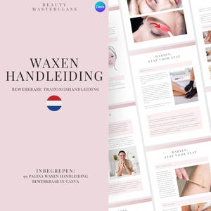 Dutch Waxing Training Manual - Hard & Soft Wax Editable Course for Waxing Trainers, Female Male Waxing, Beauty Academies,