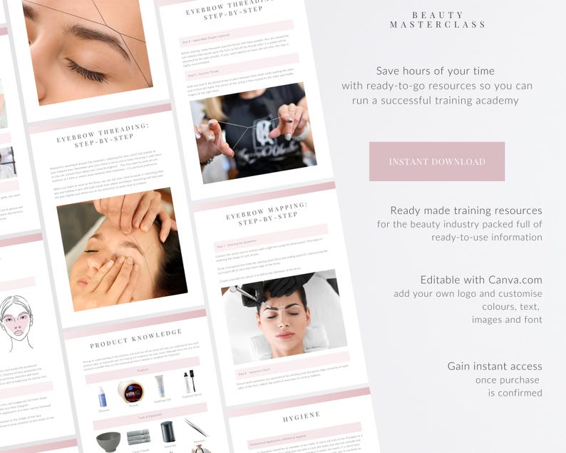 Eyebrow Threading Training Manual - Editable Guide for Trainers ...