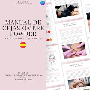 Spanish Microshading Training Manual - Ombre & Powder Brows | Editable Guide for Trainers, Students, Printable, Instant Download