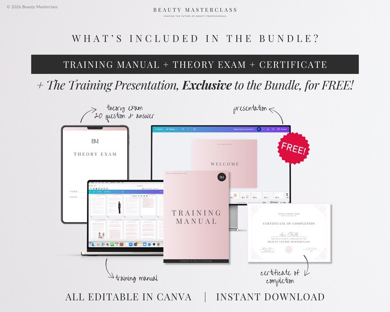 Microblading Training Bundle - Presentation, Training Manual, Theory Exam & Certificate for Beauty Academy Trainers bild 4