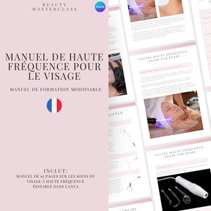 French High Frequency Facial Training Manual - Editable Advanced High Frequency HF Facial Course for Trainers, Beauty Academies