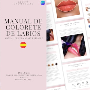 Spanish PMU Lips Training Manual | Editable Guide for Trainers, Tattoo Lip Liner, Lip Blush PMU, Student, Micropigmentation Training Guide