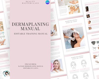 Dermaplaning Training Manual - Editable Dermaplaning Advanced Facial Course for Trainers, Beauty Academies