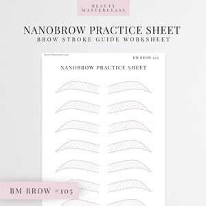 Hoja de práctica de Nanobrow BMBrow n.° 105 / Hoja de trabajo editable para instructores de cejas de SPMU, imprimible, descarga instantánea