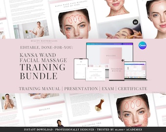 Kansa Wand Facial Massage Training Bundle - Presentation, Training Manual, Theory Exam & Certificate for Beauty Academy Trainers