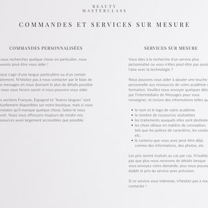 Manuel de formation en français pour l'épilation des sourcils Guide modifiable pour les formateurs, les cours et les étudiants, imprimable, téléchargement immédiat image 9