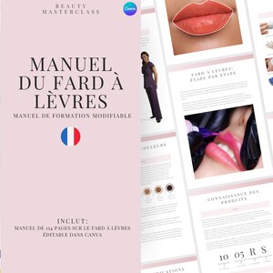 French PMU Lips Training Manual | Editable Guide for Trainers, Tattoo Lip Liner, Lip Blush PMU, Student, Micropigmentation Training Guide
