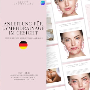 German Facial Lymphatic Drainage Training Manual - Editable Lymphatic Drainage Course eBook for Facial Massage Therapy