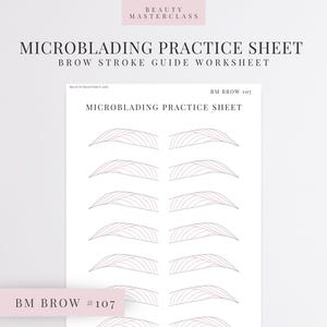 BMBrow n.° 107: Hoja de práctica de microblading/Hoja de trabajo editable para instructores de cejas de SPMU, imprimible, descarga instantánea
