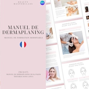 French Dermaplaning Training Manual - Editable Dermaplaning Advanced Facial Course for Trainers, Beauty Academies