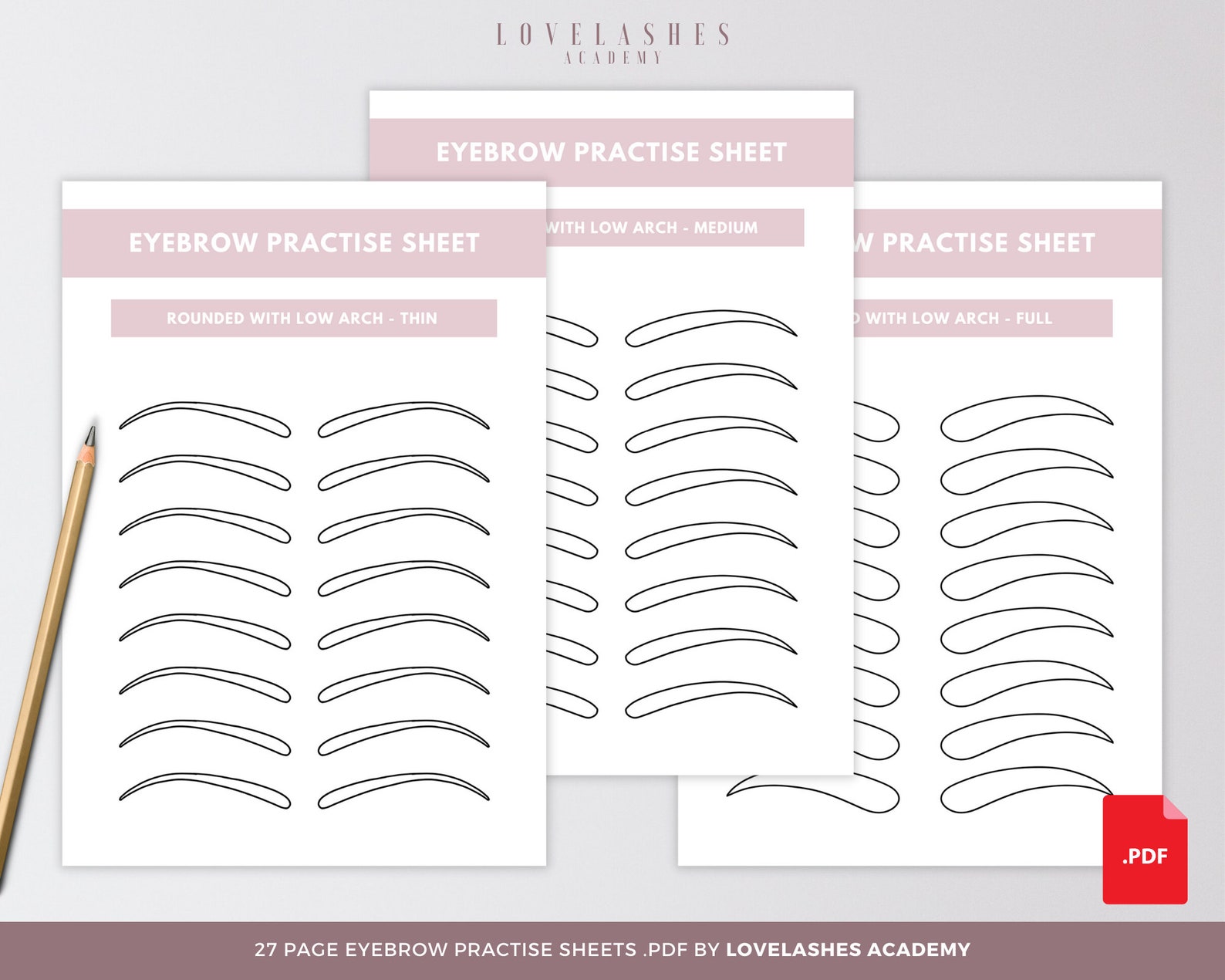 Eyebrow Practice Sheets 27 Pages of Eyebrows Shapes Etsy UK