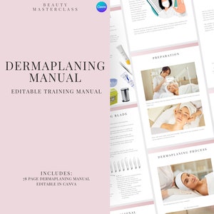 Dermaplaning Training Manual - Editable Dermaplaning Advanced Facial Course for Trainers, Beauty Academies