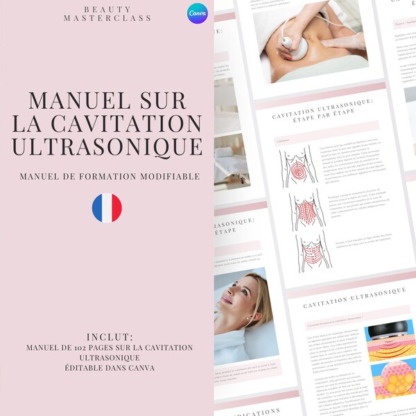 French Ultrasonic Fat Cavitation Training Manual - Editable Course eBook for Body Contouring Therapy