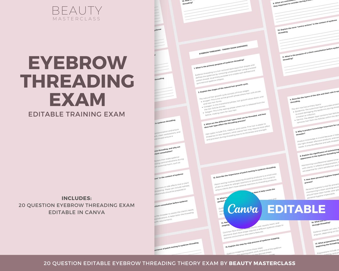 Eyebrow Threading Exam for Certification 20 Questions and Etsy Eyebrow Threading Exam for Certification 20 Questions and Etsy