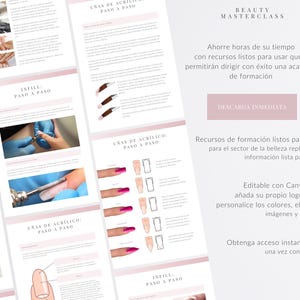 Spanish Acrylic Nails Editable Training Manual - Editable Nail Course ...