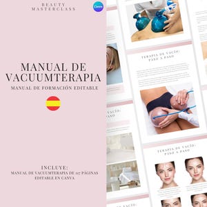 Spanish Vacuum Therapy Buttock, Breast Lift and Lymphatic Drainage Training Manual - Editable Course eBook for Body Contouring Therapy