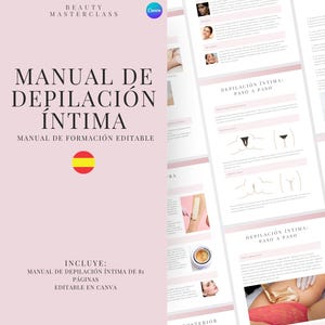 Spanish Intimate Waxing Editable Training Manual, Wax Guide, Wax Academy Training, Esthetician Course, Student, PDF eBook, Edit in Canva