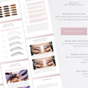 Microblading Training Manual Editable Guide for Trainers, Students, Printable, Instant Download image 2