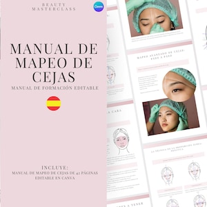 Spanish Brow Mapping Measuring Manual | Advanced Eyebrow Measuring Practise and Training | Editable Guide for Trainers, Students, Printable