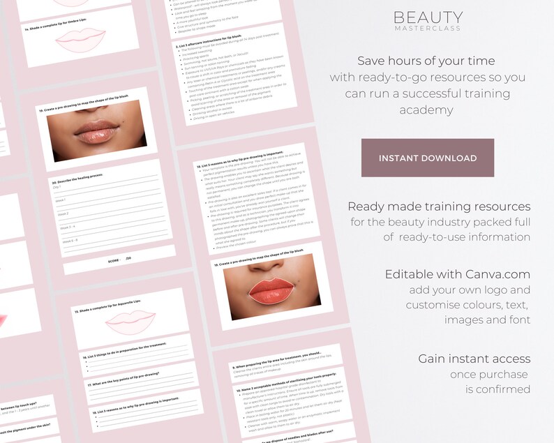 Lip Blush Theory Exam SPMU Lips Exam 20 Questions and Etsy