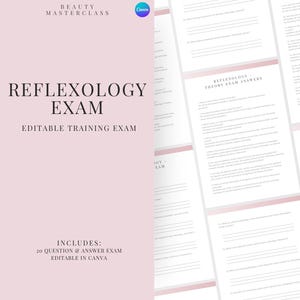 Reflexologie-Prüfung zur Zertifizierung - 20 Fragen und Antworten | Bearbeitbare Schönheitsschulungsprüfung