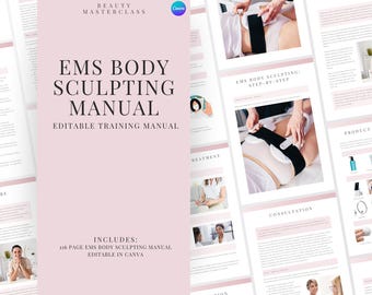 EMS Body Sculpting Editable Training Manual - Editable Course eBook for Body Contouring Treatments
