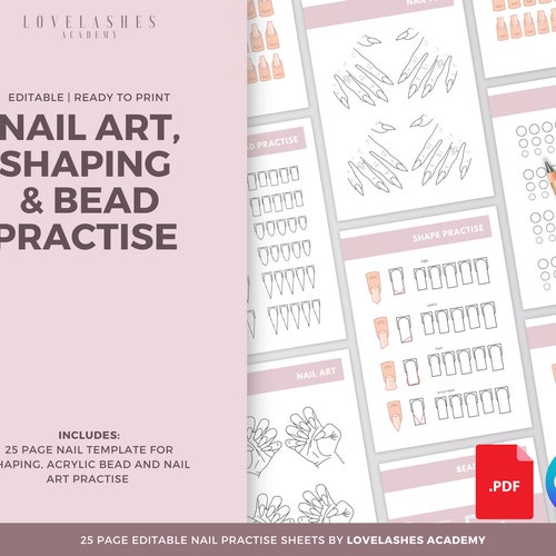 ACRYLIC Application PRACTICE Sheet Acrylic Practice Template - Etsy