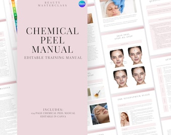 Chemical Peel Training Manual - Editable Skin Peeling Facial Course for Trainers, Beauty Academies