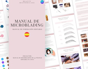 Spanish Microblading Training Manual | Editable Guide for Trainers, Students, Printable, Instant Download