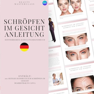 German Facial Cupping Training Manual - Editable Facial Cupping and Face Lifting Course for Trainers, Beauty Academies