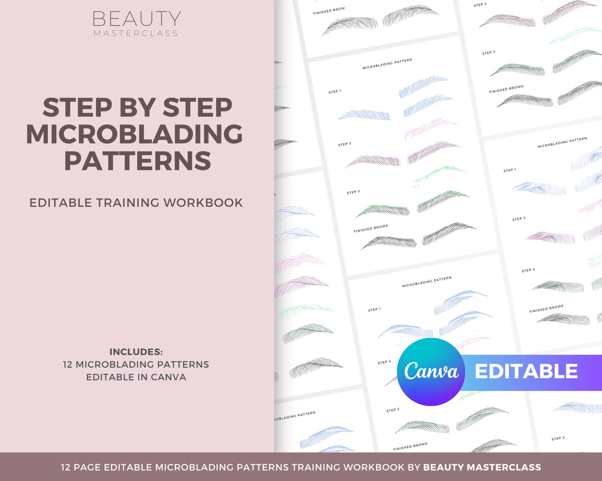 12 Microblading Patterns Step by Step Microblading Stroke Pattern