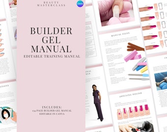 Manual de capacitación editable de Builder Gel Nail - Curso de uñas editables sobre superposición y escultura natural para técnicos de uñas, capacitadores y academia de belleza