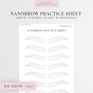 BMBrow#102 Nanobrow Practice Worksheet | Editable Worksheet for SPMU Brow Trainers, Printable, Instant Download