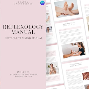 Reflexology Training Manual - Editable Foot Reflexology Massage Course for Trainers, Beauty Academies