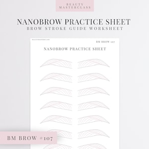 BMBrow#107 Nanobrow Practice Worksheet | Editable Worksheet for SPMU Brow Trainers, Printable, Instant Download