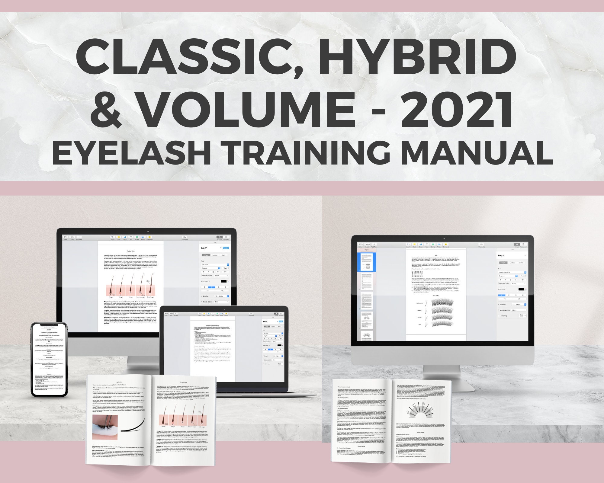 Classic Hybrid and Volume Lash Extension Training Manual - Editable G…