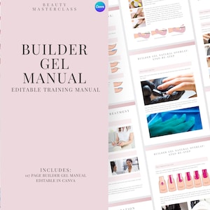 Builder Gel Nail Editable Training Manual - Natural Overlay & Sculpting Editable Nail Course for Nail Technicians, Trainers, Beauty Academy