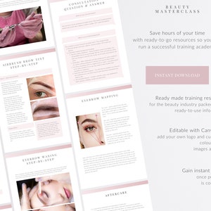 Airbrush Brow Tint Training Manual Editable Course for Airbrush Eyebrow Tinting and Waxing Trainers and Beauty Academies on Canva image 2