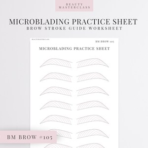 BMBrow n.° 105: Hoja de práctica de microblading/Hoja de trabajo editable para instructores de cejas de SPMU, imprimible, descarga instantánea