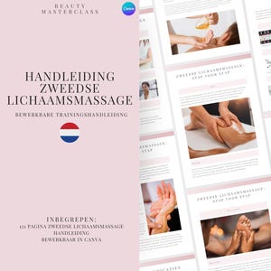 Handboek lichaamstraining Nederlands Zweeds - bewerkbaar e-boek cursus Zweedse massage en anatomie voor massagetherapie