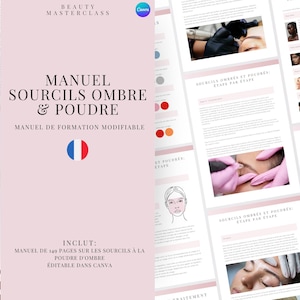French Microshading Training Manual - Ombre & Powder Brows | Editable Guide for Trainers, Students, Printable, Instant Download